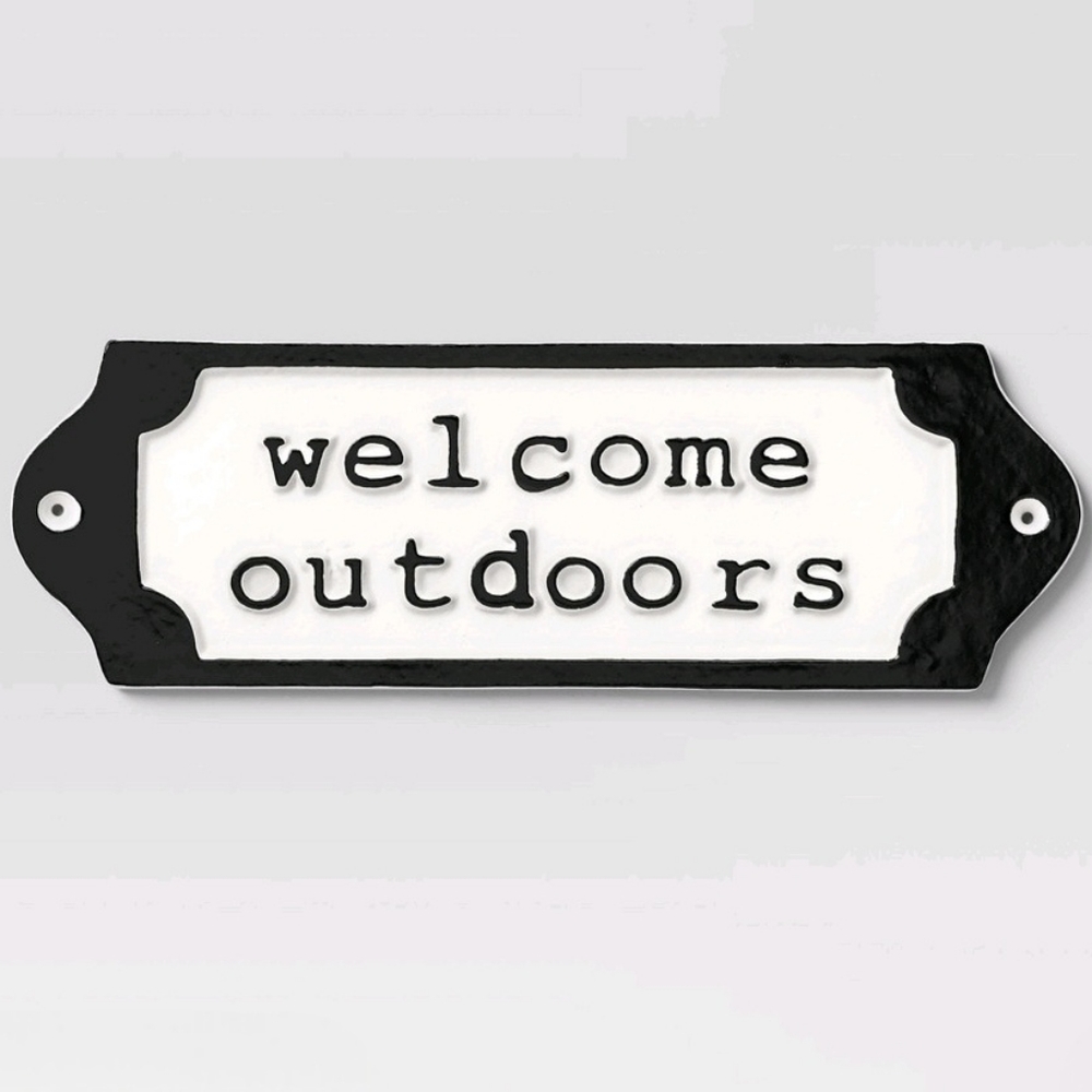 Threshold Cast Metal Garden Sign "Welcome Outdoor"